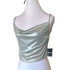NWT Metallic Cowl Cami by F21 Sz S - 4-6